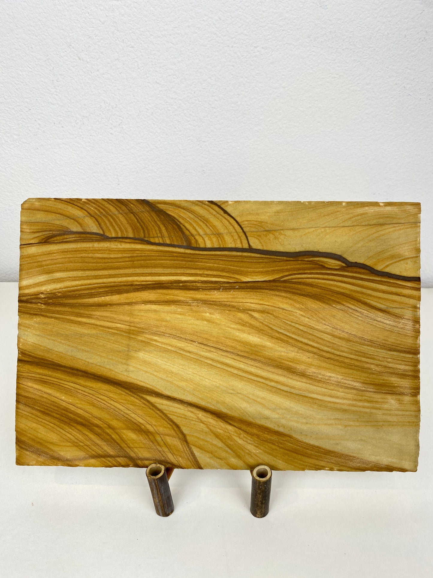 Contemporary Natural Stone Slab, Extraordinary Natural Sandstone, Desert Dunes, double-sided, Wood Pattern unique and clear