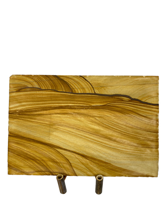 Contemporary Natural Stone Slab, Extraordinary Natural Sandstone, Desert Dunes, double-sided, Wood Pattern unique and clear