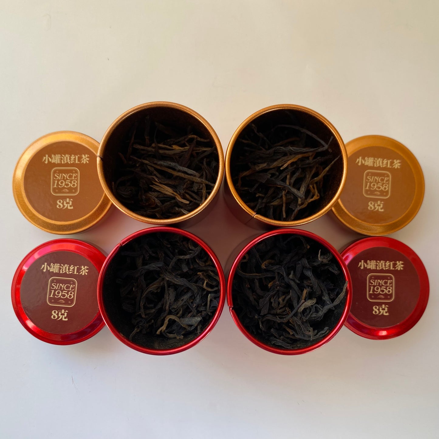 Natural Yunnan Chang Ning Black Tea/Dian Hong Ripe Aged Pu-erh Tea (Fermented)Old Tree Loose Leaf/80g(2.8 oz). 10 canisters/Elegant Gift Box