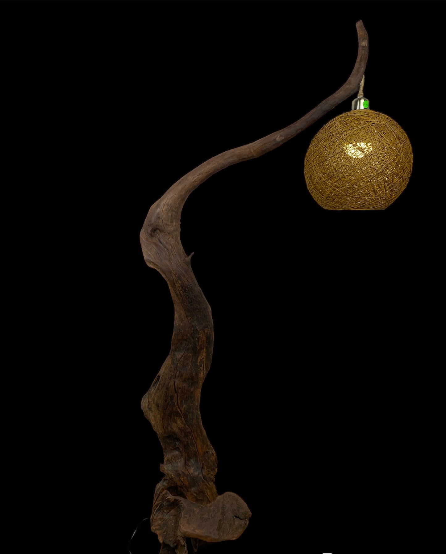 Floor lamp from wooden, Art of the wood, Purple teak, Wire is hand-drilled out of the wood by craftsmen, Natural Shape