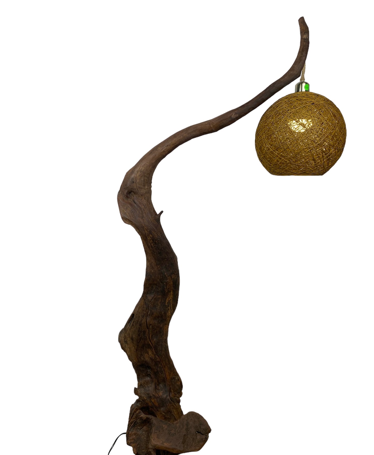 Floor lamp from wooden, Art of the wood, Purple teak, Wire is hand-drilled out of the wood by craftsmen, Natural Shape