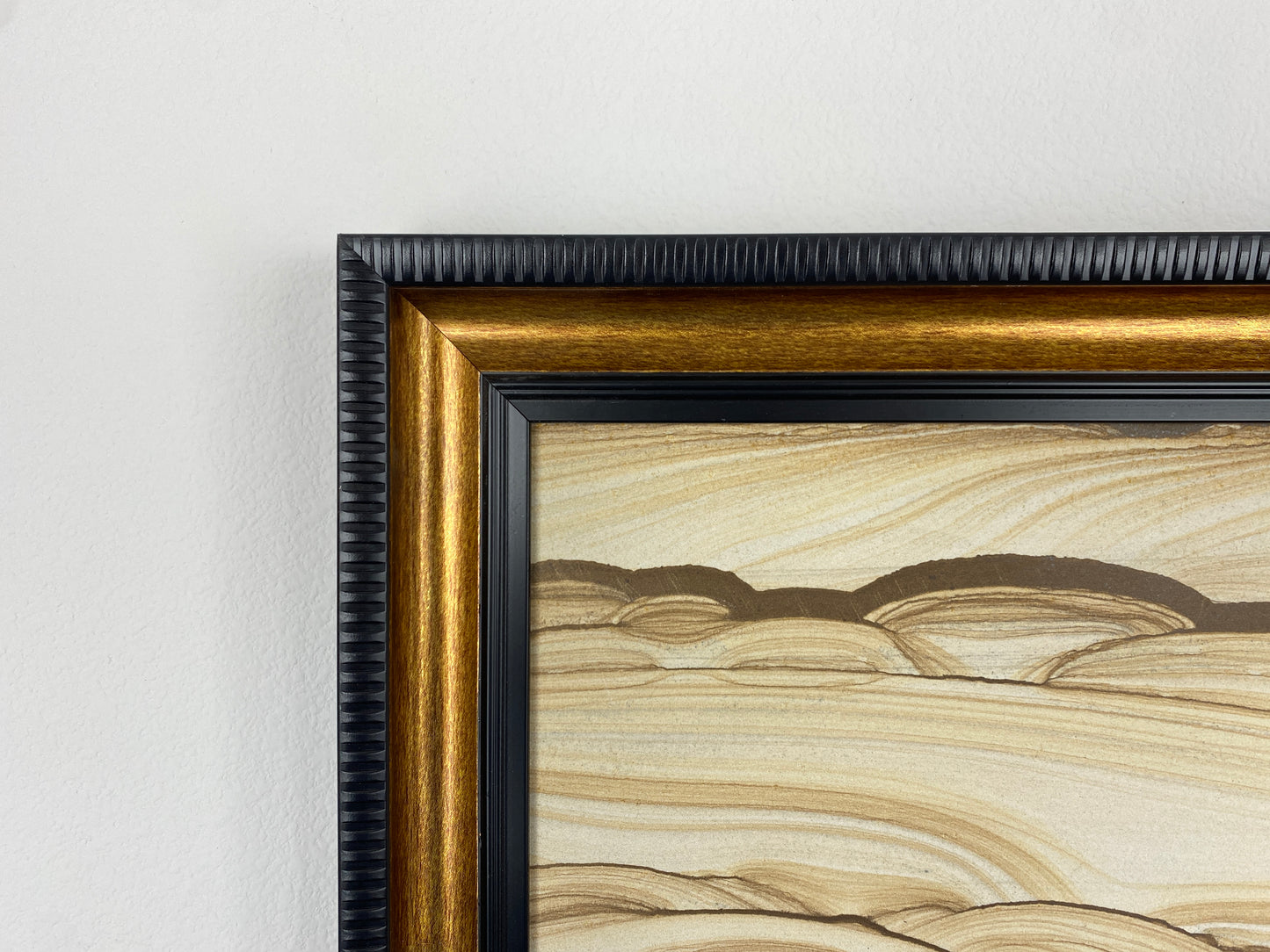 Contemporary Dream Stone, Extraordinary Natural Sandstone Painting "Desert Dunes", Wood Pattern unique and clear