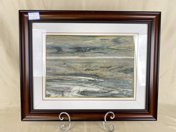 Natural Dali Marble Picture, Sliced Rock, Framed, Landscape view